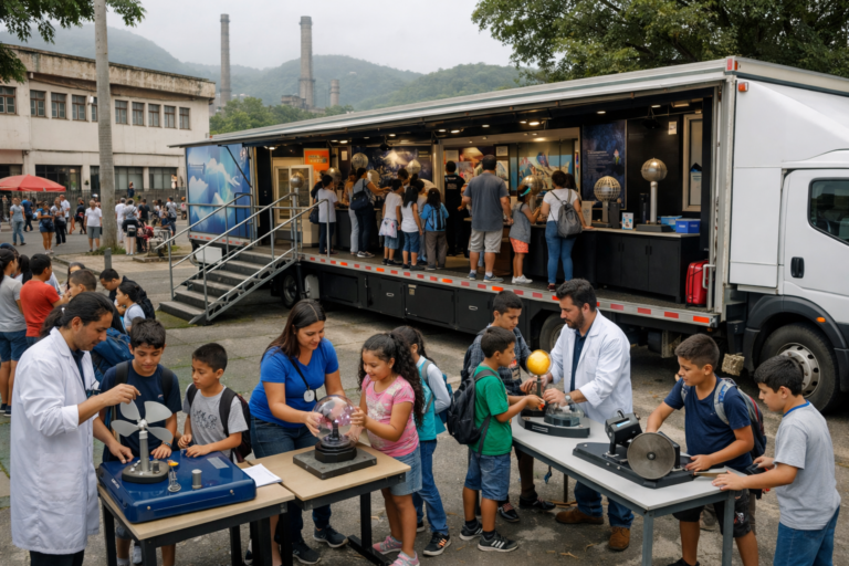 Carreta do Museu Catavento leva ciência e atividades educativas para Cubatão