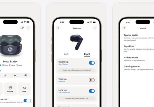 O app Moto Buds oferece acesso a recursos avançados nos fones da Motorola. Foto:  Motorola/Divulgação